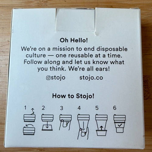 New In Box STOJO Collapsible Travel Silicone Cup With 4 Reusable Straws Burgundy - Picture 4 of 4