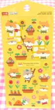 Hamster Yurutto Life Flower Garden Sticker Sheet / Made in Japan DAISO 