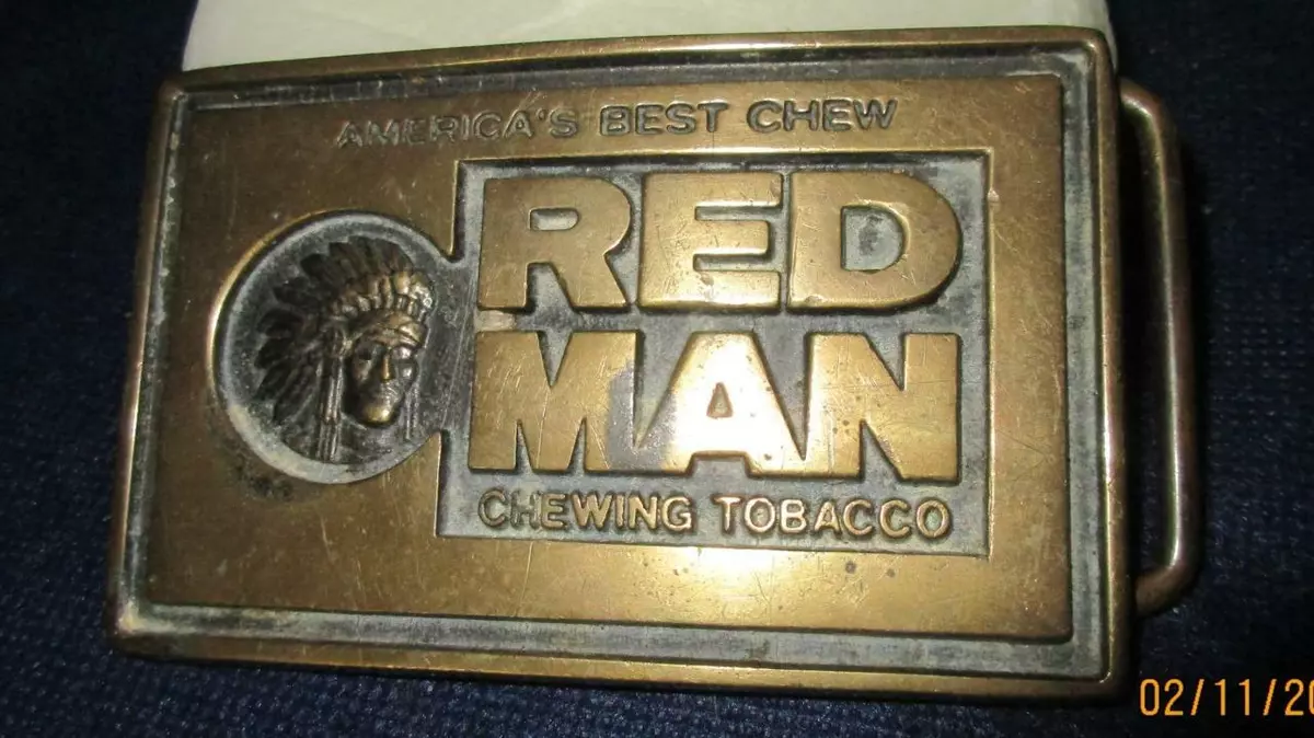 THE REDMAN CHEWING TOBACCO BELT BUCKLE