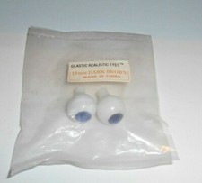 Old Stock Glastic Vintage Acrylic Doll Eyes 14mm Dark Brown  73 Sealed Bag