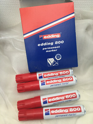 Edding 800 - Permanent Marker * Rot - 4004764053872 - 4 Stck. 