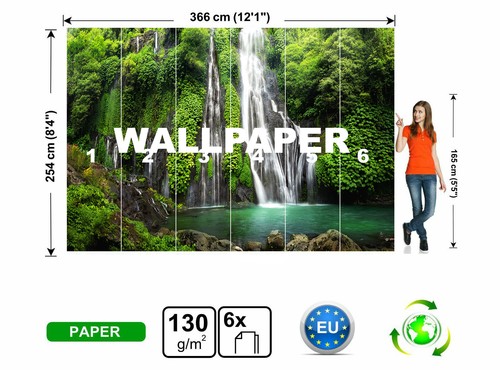 Jungle Wallpaper Waterfall Wall Mural Rainforest Decor Custom Paper Poster - Picture 12 of 13