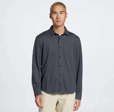 NWT VRST button down long sleeve mens shirt Charcoal gray Size XLarge Retail $65