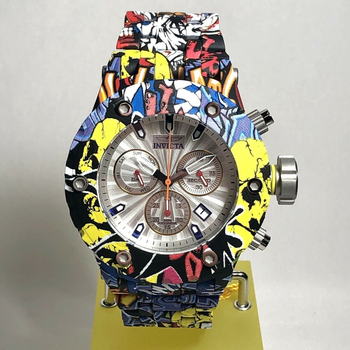 INVICTA 33972 Men's 52mm Silver Subaqua Graffiti HYDROPLATED INVICTA 33972 Men's 52mm Silver Subaqua Graffiti HYDROPLATED