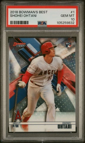 2018 BOWMAN'S BEST #1 SHOHEI OHTANI ROOKIE RC PSA 10 GEM MINT