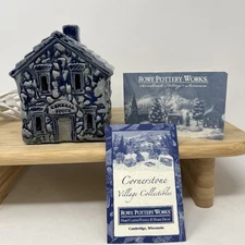 Vintage Rowe Pottery General Store Light Up 1997 Cornerstone Collection Blue