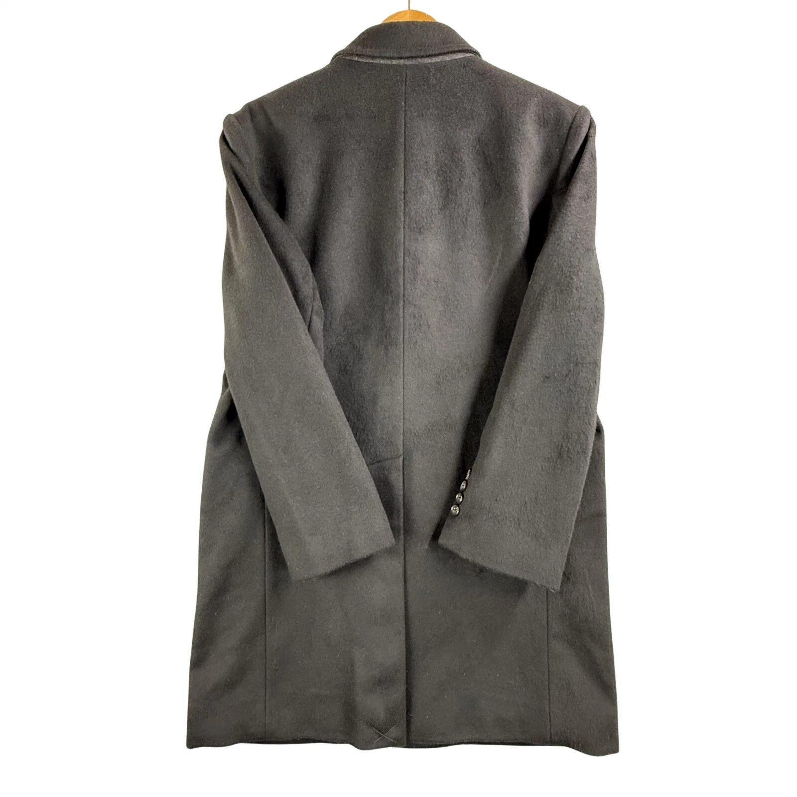 Peter Manning Coat Mens 2XL Black Wool Cashmere Overcoat Lined Classic image 7