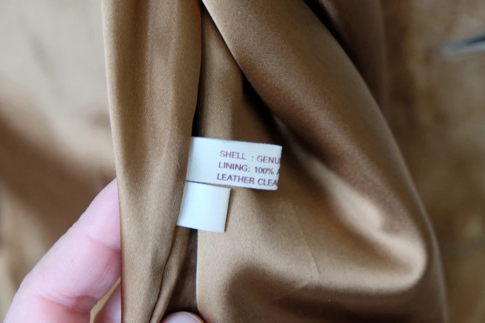 Blazer Scully Western Chaqueta Dos Botones Cuero Marrón Gamuza Talla 44 - Raro Foto 4 de 4