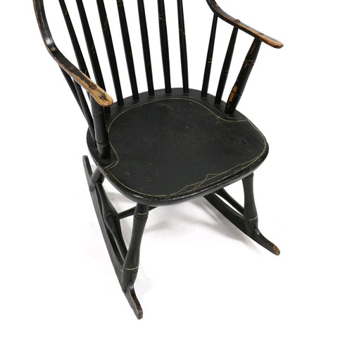 Antique American Comb Back Rocking Chair - Picture 17 of 24