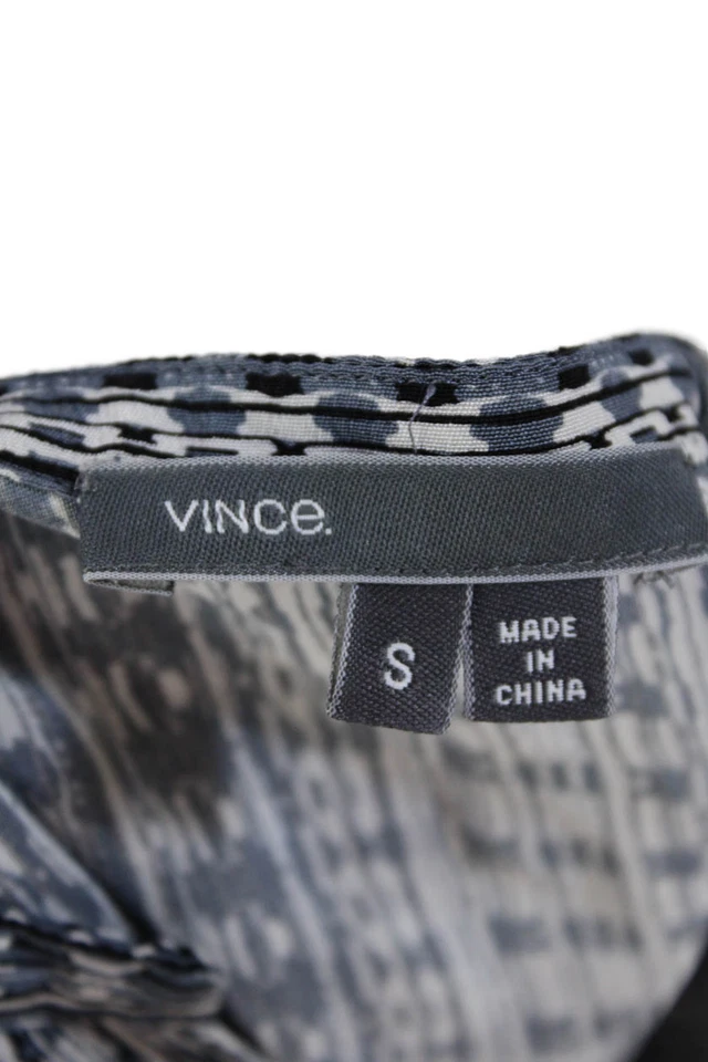 Mini vestido camisa Vince feminino manga curta gola redonda listrado azul tamanho P - Imagem 4 de 4