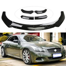 Front Bumper Lip Splitter Lower Spoiler Gloss Black For Infiniti G37 Coupe Sedan