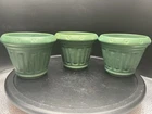 1920's Roseville Pottery Matte Green Arts And Craft 4 inch Planters SET OF THREE