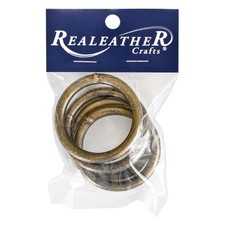 Realeather R Crafts 2" Brass Rings 4/Pkg-Antique Brass BRI02041