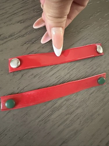 Vintage Barbie Wardrobe Trunk Double Case Red Strap Belt 1960s Mattel Set Of Two