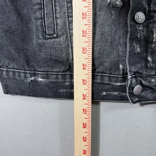 R13 Denim Trucker Jacket Men’s Black Zip Size Medium $1250 MSRP image 18