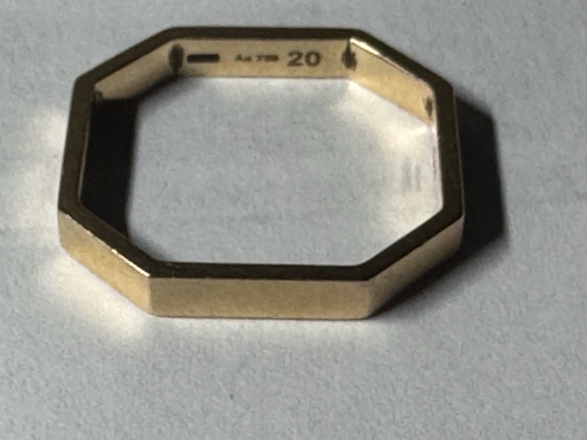 Gucci 18Kゴールド 八角形リング GUCCI Jewelry-Octagonal Yellow Gold 18K ring #20 IT, AU750(K18PG