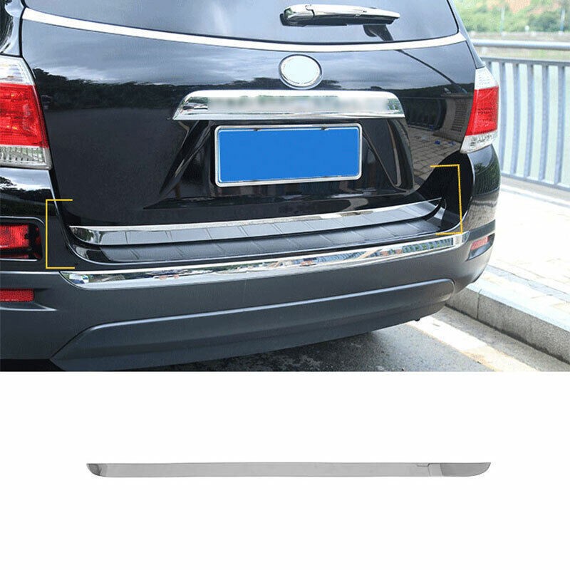 For Toyota Highlander 08-13Chrome steel REAR TRUNK TAIL GATE DOOR LID COVER TRIM
