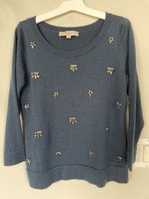 Ann Taylor Loft Women  s Sweater Navy Long Sleeve Crew Neck Pullover Wool Blend S