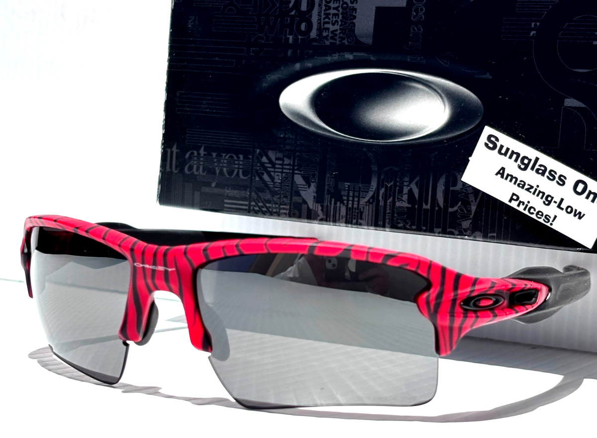 NEW Oakley FLAK 2.0 XL Red Tiger Stripes PRIZM Black Lens Sunglass