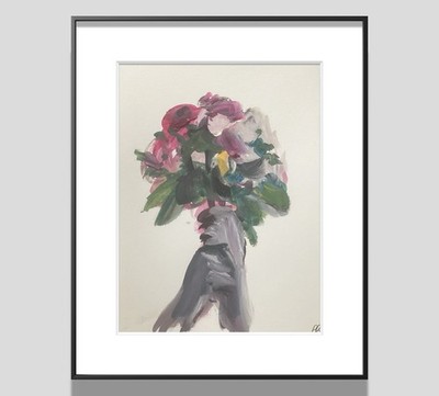 PDQ  Artist Original Paintings Hands Flowers Abstract Realist Acrylic 9x12 Paper