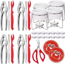 33 Pcs Crab Crackers and Tools Set with 4 Crab Leg Crackers, 4 Crab Forks, 4 ...