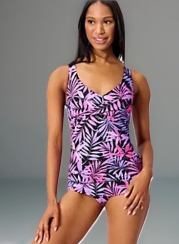 Kim Gravel Talla 12 x Trajes de Baño Para Todos Sarong Una Pieza Rosa Caliente Palma A567729 - Imagen 1 de 3