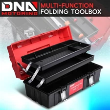 Multi-Funtion 3-Tier Tray Folding Tool Organize Box Auto Repair Workshop Red