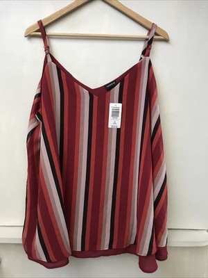 Torrid Sophie Chiffon Double Layer Swing Cami Top Red V Neck 2 2X  18-20 NWT