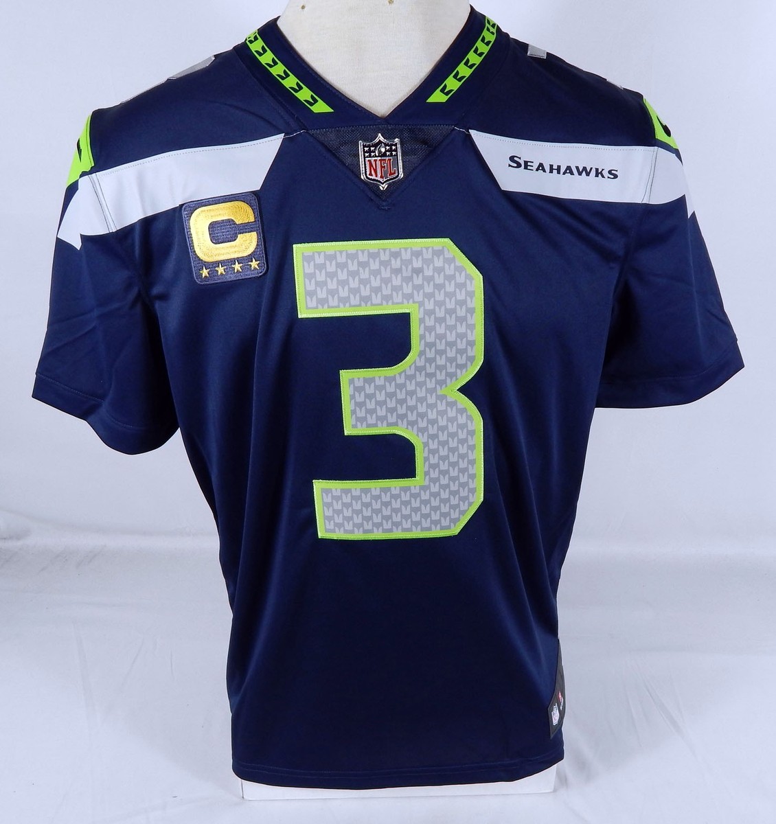 New Mens Seattle Seahawks Russell Wilson #3 Blue Limited Jersey C