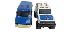 2 Majorette Sonic Flashers 911 Sheriff Police Car  Police Van Diecast Toy