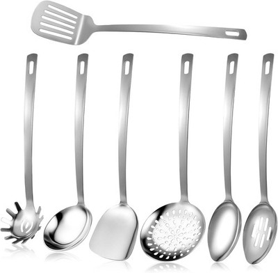 7Pcs Stainless Steel Cooking Utensils Set Spoon Spatula Ladle Kitchen Utensils