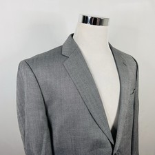 Joseph  Feiss 44S Sport Coat Wool Blend Gray Herringbone Two Button Vented