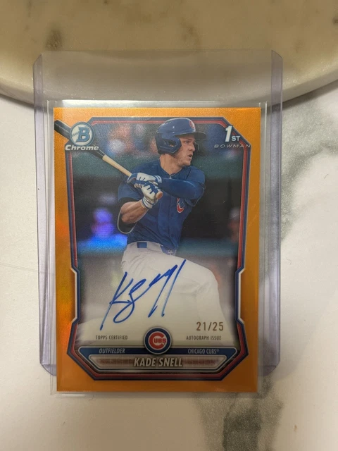 Kade Snell 2026 Bowman 1st Orange /25 Auto - Chicago Cubs Autograph
