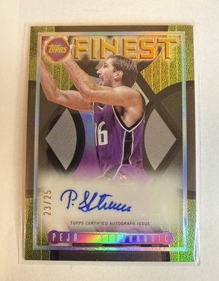 2023-24 Topps Finest-Flashback AUTO Peja Stojakovic /25 #FLA-PS Black Refractor