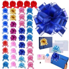 40 PCS 6 Inch Mix Colour Pull Ribbon Bows For Gift Wrapping Holiday Decor