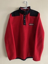 Vineyard Vines Kids Large Red Fleece Shep Shirt Pullover Snap Neck Jacket EUC