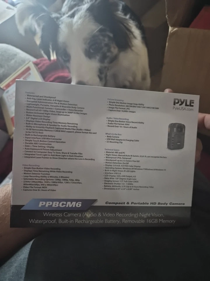 Pyle PPBCM92 Compact Portable HD Body Camera Night Vision, Police Security - Image 3 of 3