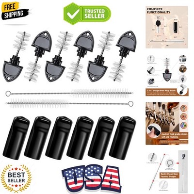 Beer Tap Plug Brush Beer Faucet Cap, 6pcs Beer Tap Plugs & 6pcs Rubber Draft ...