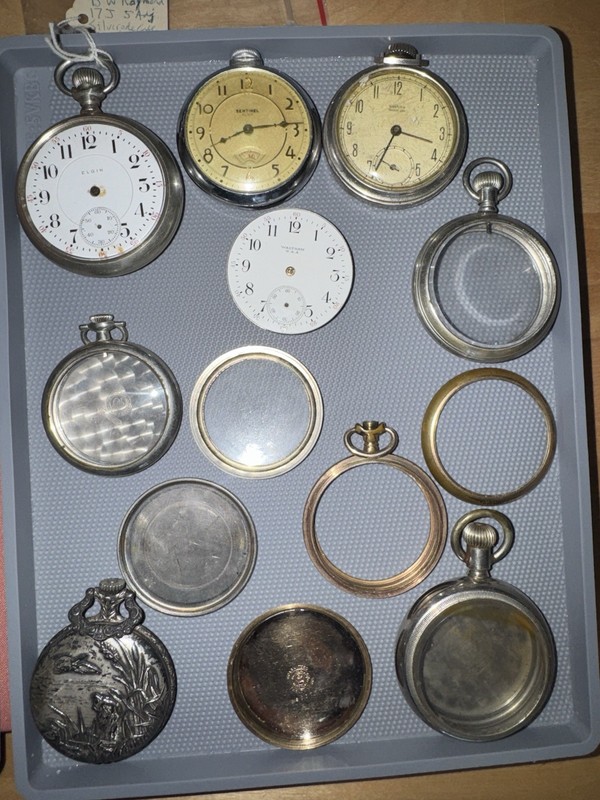 Antique Pocket Watch Lot Elgin BW Raymond Waltham Ingraham Westclox Repair/Parts