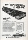 1957 Canadian Ford print ad Styleside, Flareside, & Ranchero Pickup Trucks