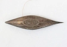 Antique Sterling Silver Tatting Shuttle Webster Co. Striped Victorian EAP Mono