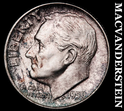 1959 Silver Roosevelt Dime - Choice Gem Brilliant Unc  Lustrous  #G7784