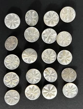Set of 20 Carved Small Vintage Pearl Buttons #2901-A