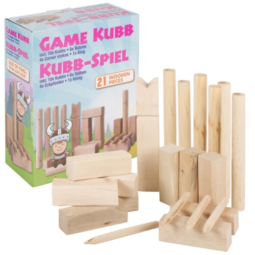 Kubb Birch Wooden Game Family Garden Toy Block Outdoor Chess Boules Party Game - 第 1/1 張圖片