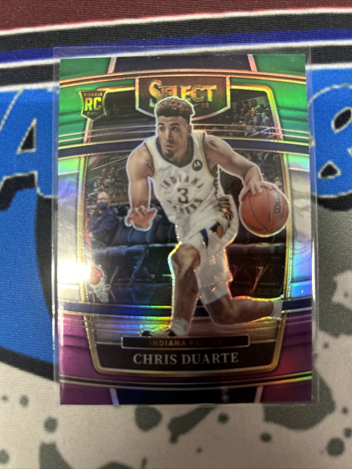 2021-22 Panini Select Basketball #41 Chris Duarte GREEN WHITE PURPLE PRIZM RC