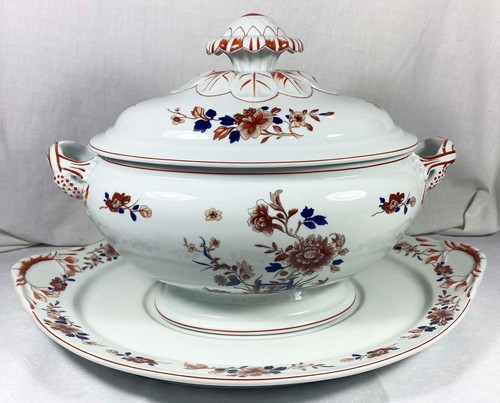 Mottahedeh Vista Alegre Imari Blue & Red Floral Tureen & Platter Set - Portugal - Picture 20 of 20