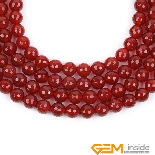 Red Agate Natural Gemstone Faceted Round Loose Spacer Beads Strands 15" 6/8/10mm - Foto 15 di 42