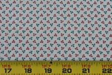 By 1/2 Yd, Vintage, Pink Blue Calico on Cream Quilt Cotton, Cranston, P5575