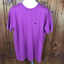 Vintage Champion Pocket T Shirt Men's L Logo 90's Purple Made In USA (I)