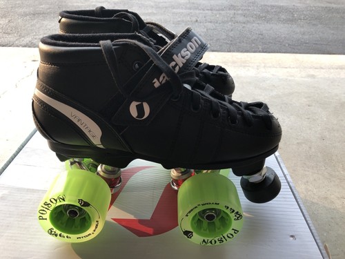 Jackson VIP Derby Quad Rollschuhe Speed Skates JR200 mit Poison Wheels Eagle Plate - Bild 3 von 7